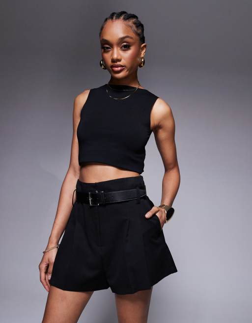 black high waisted dress shorts Linen High-Slit Maxi Dress main image 0