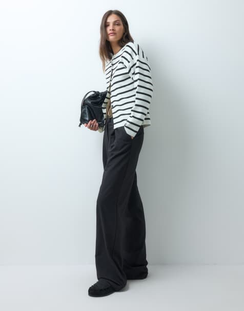 ASOS DESIGN Tall tailored low rise mensy pants in black - view 1