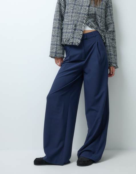 ASOS DESIGN Tall tailored low rise mensy pants in navy - view 1