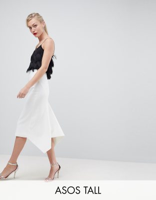 asos white midi skirt