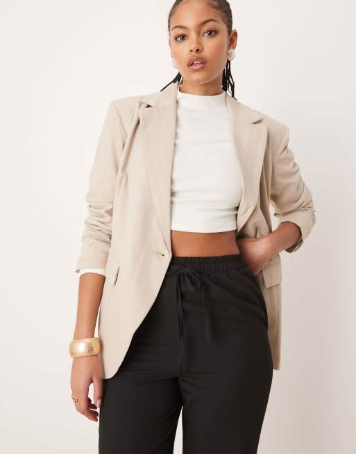 ASOS DESIGN Tall tailored pull on pants in black