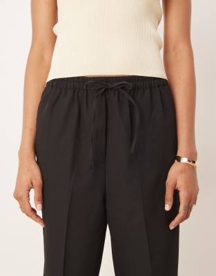 Asos Design Tall Tailored Pull-on Pants In Black