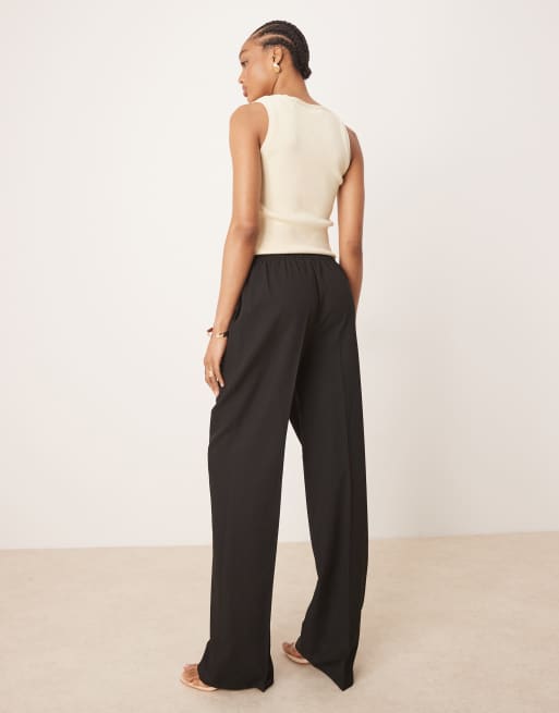 ASOS DESIGN Tall tailored pull-on pants in black, 3 of 5