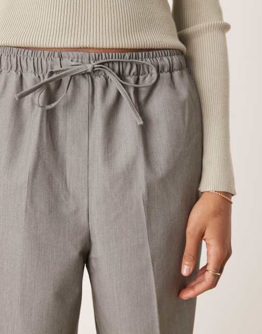 ASOS DESIGN Tall tailored pull on pants in gray