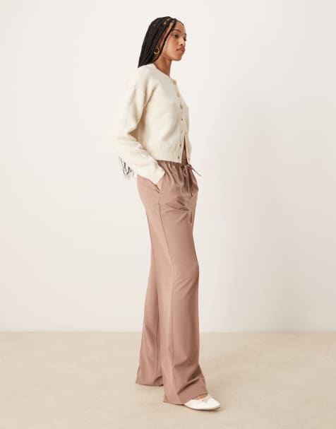 ASOS DESIGN Tall tailored pull on pants in mink - view 1