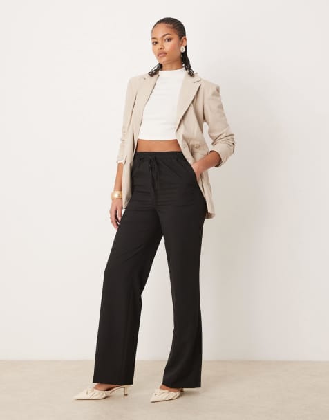 ASOS DESIGN Tall tailored pull on trouser in black