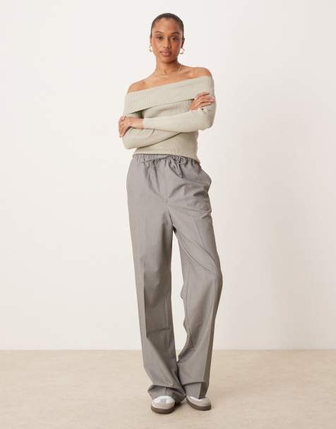 ASOS DESIGN Tall tailored pull on trousers in grey - view 1