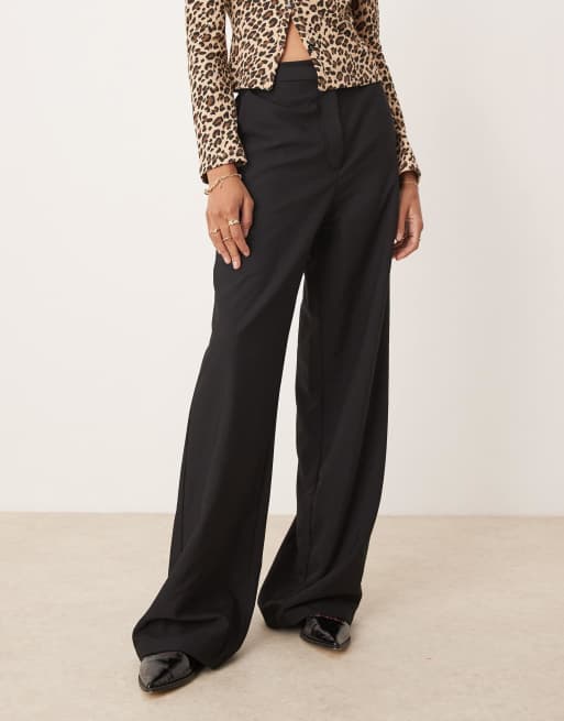 ASOS DESIGN Tall wide leg dad pants in black