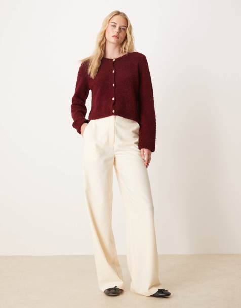 ASOS DESIGN Tall tailored relaxed straight leg pants in buttermilk - view 1
