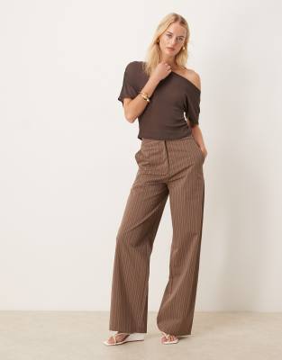 Asos Design Tall Tailored Relaxed Straight Leg Pants In Neutral