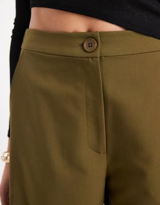 Asos Tall Asos Design Tall Tailored Relaxed Straight Leg Pants In Green