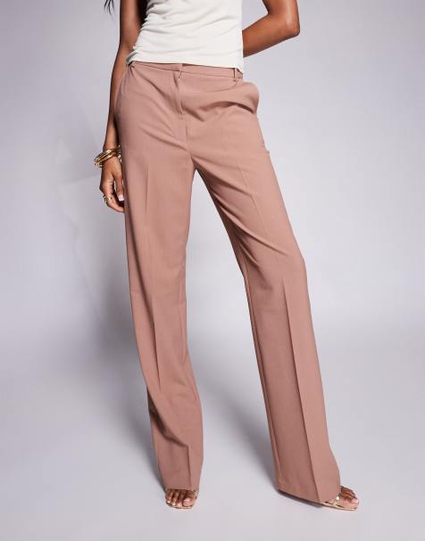 ASOS DESIGN Tall tailored slim straight leg pants in mocha - view 1