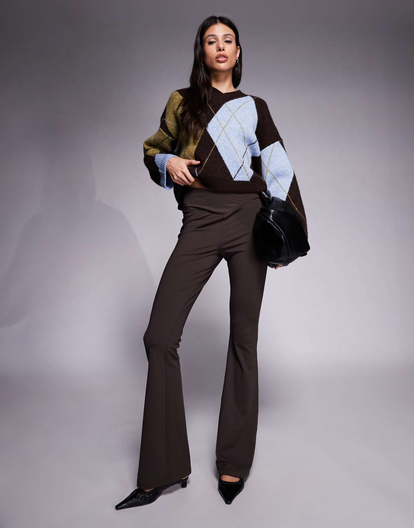 Высокие облегающие брюки прямого кроя от ASOS DESIGN цвета мокко, сшитые на заказ