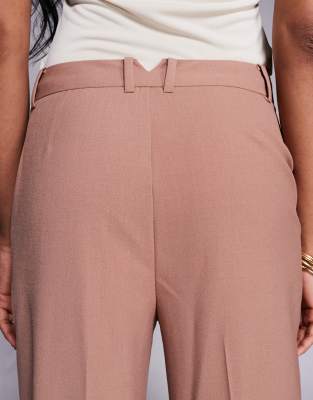 Asos Design Tall Tailored Slim Straight Leg Pants In Pink