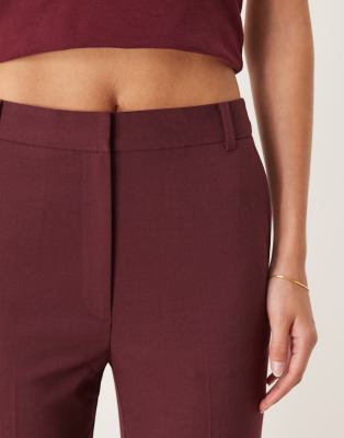 Asos Design Tall Tailored Slim Straight Leg Pants In Red
