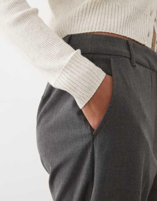 ASOS DESIGN Tall tailored slim straight pants in charcoal marl, 4 of 5