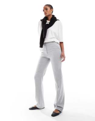 Asos Design Tall Tailored Slim Straight Pants In Gray