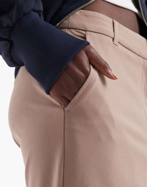ASOS DESIGN Tall Tailored slim straight pants in mushroom, 3 of 5