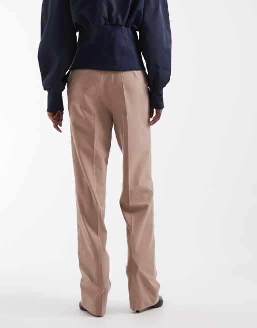 ASOS DESIGN Tall Tailored slim straight pants in mushroom, 4 of 5