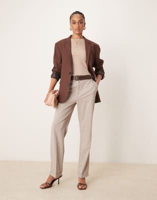 Asos Design Tall Tailored Slim Straight Pants With Belt