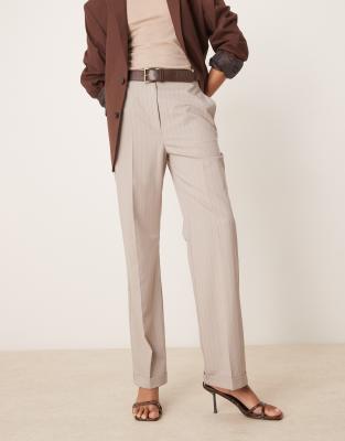 Asos Design Tall Tailored Slim Straight Pants With Belt