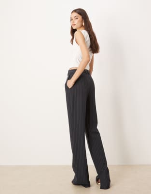 Asos Design Tall Tailored Slim Straight Pants With Split In Multi