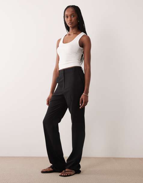 ASOS DESIGN Tall tailored slim straight trousers in black - view 1