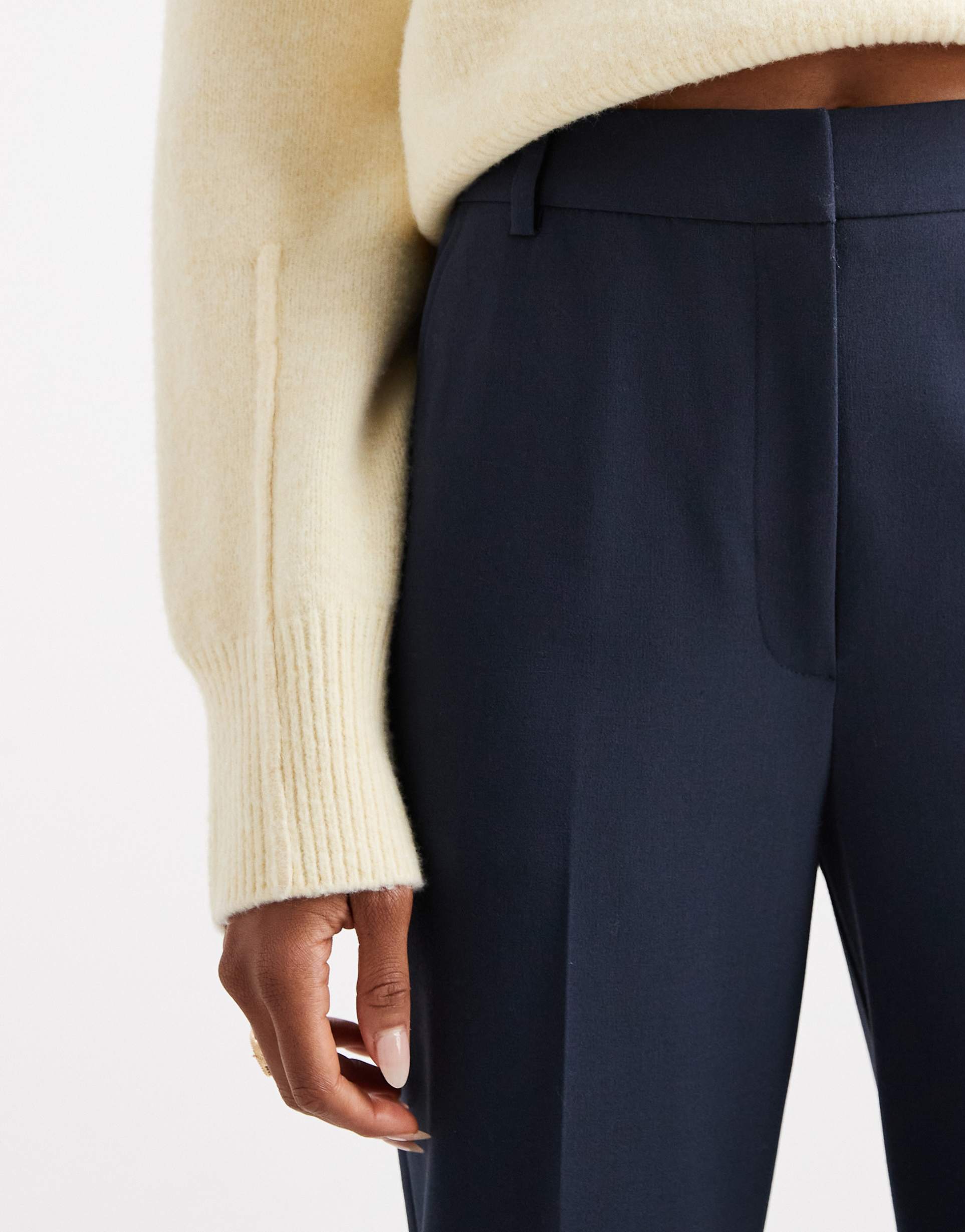 ASOS DESIGN Tall tailored slim straight trousers in navy