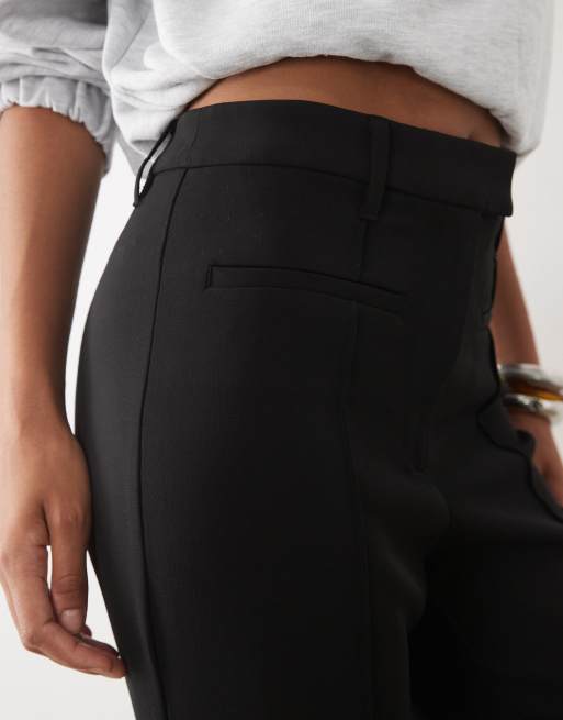 ASOS DESIGN Tall tailored slinky flare pants in black, 3 of 5