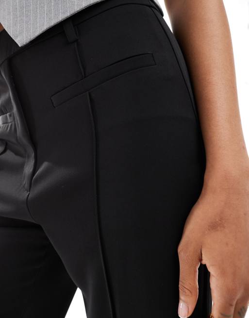 ASOS DESIGN Tall tailored slinky skinny flare pants in black