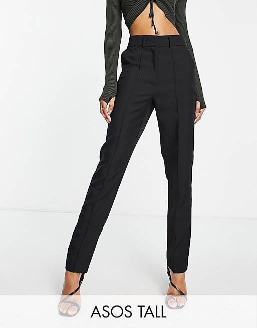 ASOS DESIGN Tall tailored smart mix & match cigarette suit trousers in black