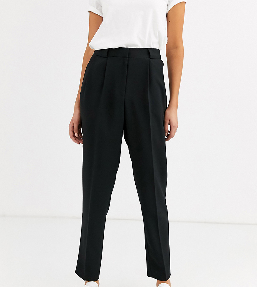 ASOS DESIGN Tall tailored smart tapered trousers-Black