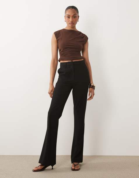 ASOS DESIGN Tall tailored snatch flare in black - view 1