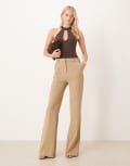 [ASOS Tall] ASOS DESIGN Tall tailored snatch flare pants in camel-Brown 8 camel