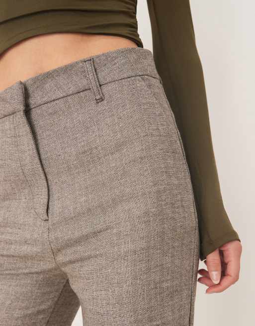ASOS DESIGN Tall tailored snatch flare pants in herringbone