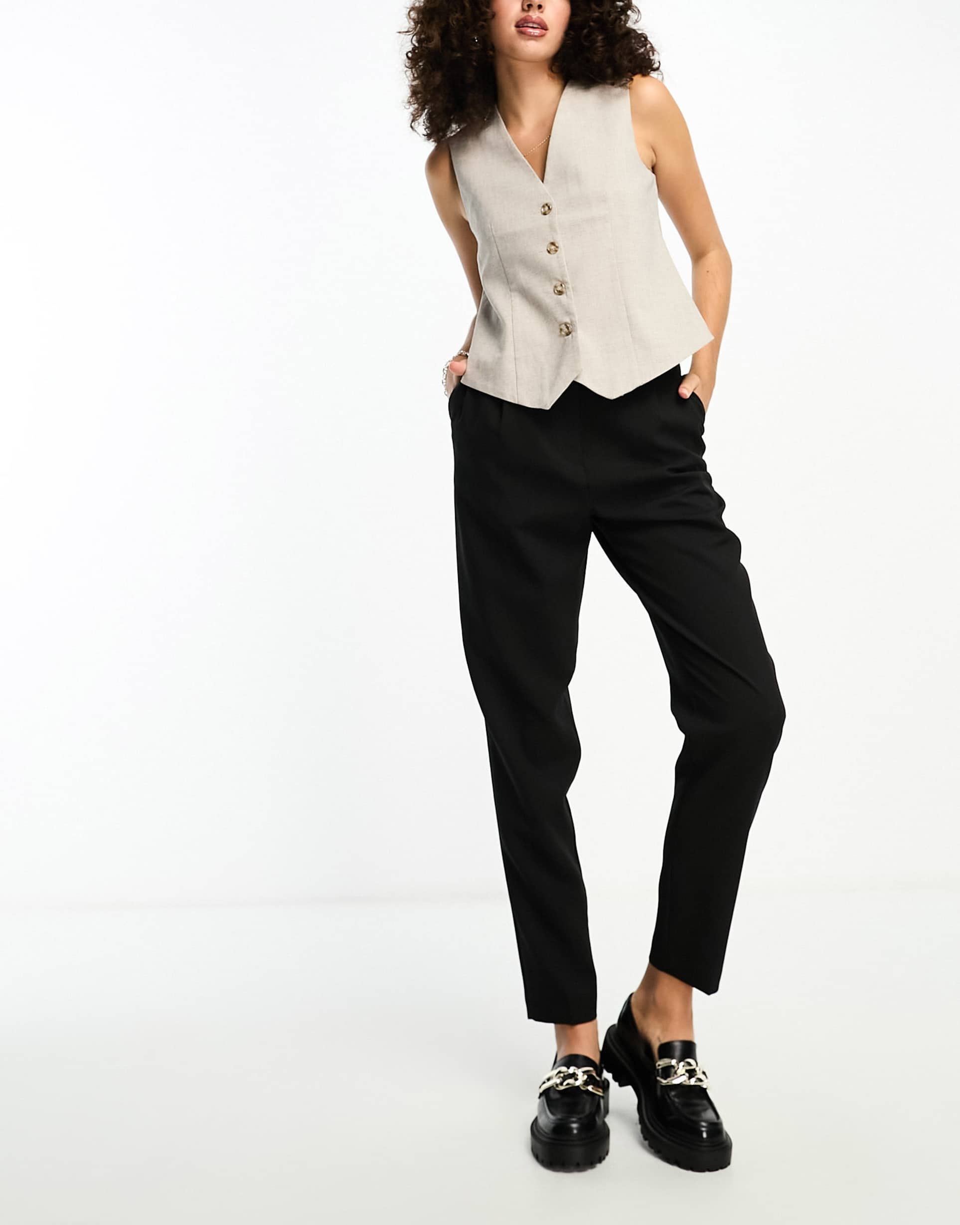 asos design tall tailored tapered pants in black