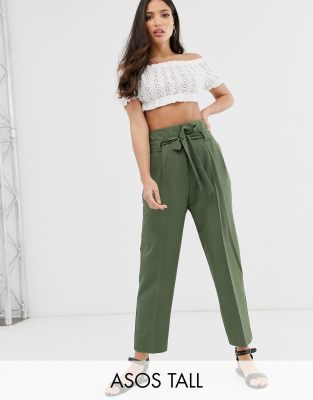 tapered tie waist trousers