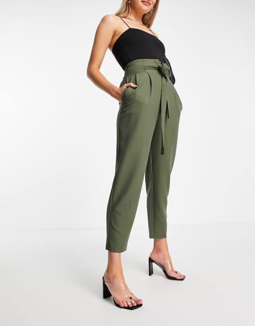 ASOS DESIGN Tall tailored tie waist tapered ankle grazer trouser, 4 of 4