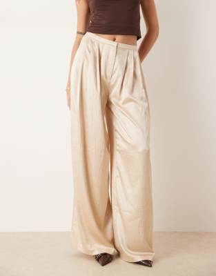 Asos Tall Asos Design Tall Tailored Unstructured Palazzo Pants In Neutral