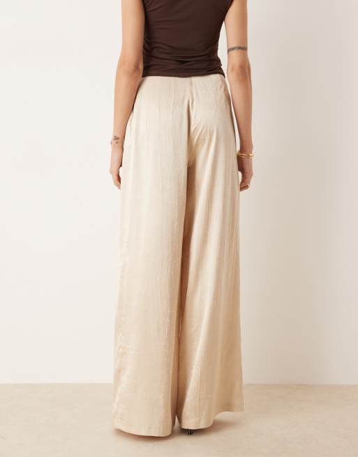 ASOS DESIGN Tall tailored unstructured palazzo pants in oyster - part of a set , 3 of 5