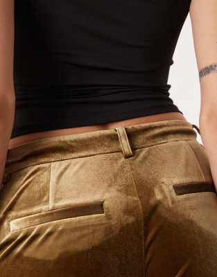 Asos Tall Asos Design Tall Tailored Velvet Slim Straight Pants In Green