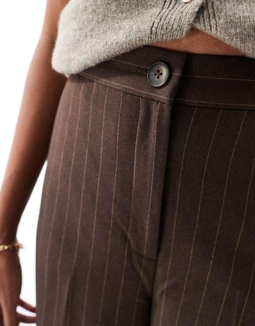 ASOS DESIGN Tall tailored wide leg dad pants in chocolate, 5 of 5