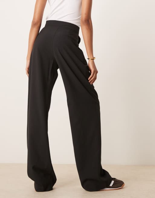 ASOS DESIGN Tall tailored wide leg pants with pleat detail in black, 5 of 5