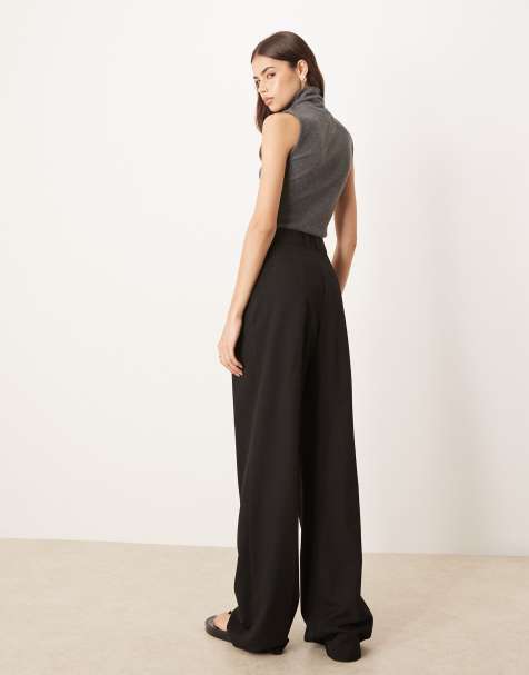 Black Wide Leg Pants for Women | ASOS