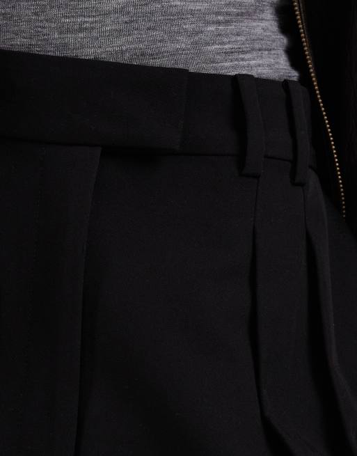ASOS DESIGN Tall tailored wide leg pants with pleat detail in black, 5 of 5