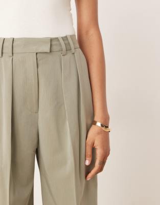 ASOS DESIGN TALL TAILORED WIDE LEG PANTS WITH PLEAT DETAIL 