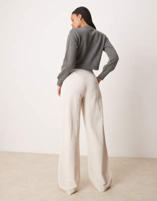 Asos Design Tall Tailored Wrap Tie Pants In Neutral