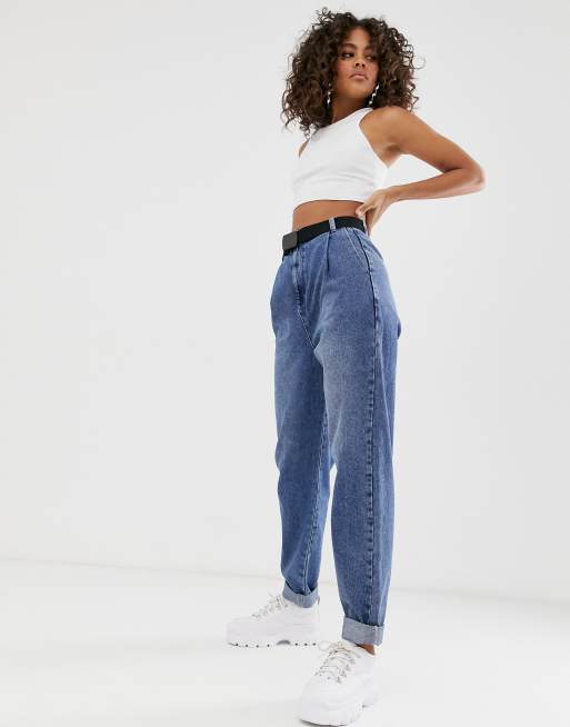 Jean boyfriend avec ceinture discount