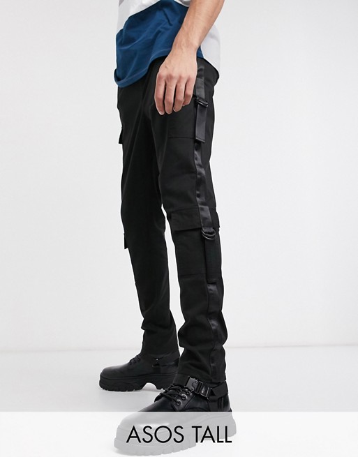 ASOS DESIGN Tall tapered trousers with side taping detail