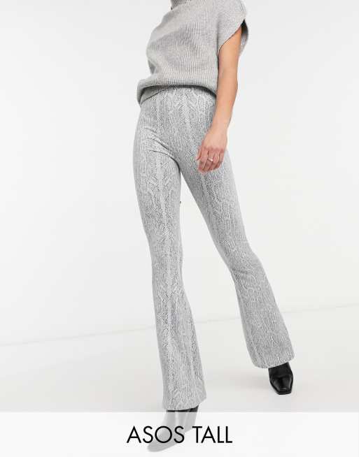 ASOS DESIGN Tall textured flare in snake print